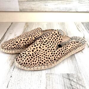 Dolce Vita Womens 10 Leopard Print Elaine Espadrille Mule Slip On Shoes Casual